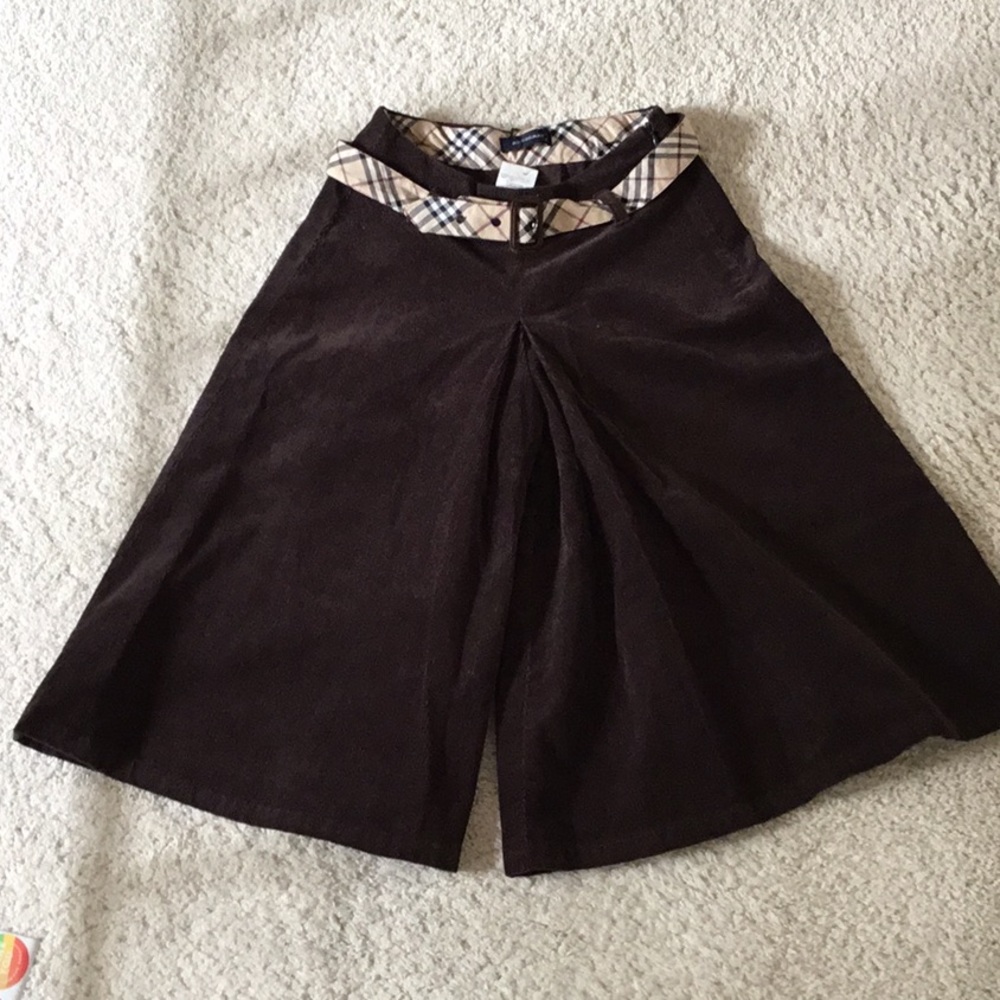 Authentic Burberry Girls 8y Brown Corduroy Culottes Pants Brand New